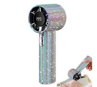 Genérico portátil Handheld Fan, Rhinestone Air Circulator, Quiet Mini Fan with LED Display, Recargable Desk Cooler for Kids, School, Vacation, Camping, Beach Days, 6,69 x 3,15 x 2,36 pulgadas