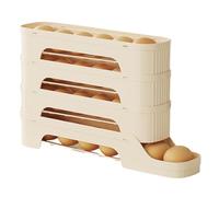 Genérico Portauova Su Ruote Per Frigorifero, 4,33 Pollici Per 12 Uova Grandi, PTE Stabile E Trasparente Con Coperchioo Ribaltabilee, Fácil Da Accedere Per Il Frigorifero