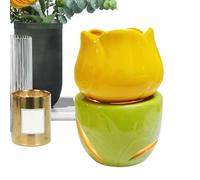 Genérico Portavelas De Cerámica - Elegante Forma De Flor, Quemador De 180 Ml Calentador De Fragancia De Gran Capacidad Soporte para Derretir | Soporte De Lámpara De Té con Difusor De Aromaterapia P