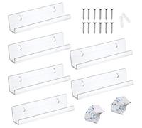 Genérico Portavinilos - 6 Piezas Estante Flotante Sin Perforación,Estante para Guardar y exhibir Discos | para Salón Moderno, Dormitorio, Amantes Música, Coleccionistas, Libros, Documentos