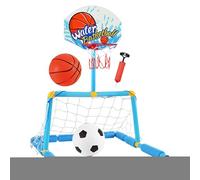 Genérico Portería De Baloncesto para Piscina,Portería Fútbol 2 en 1 Piscina con 2 Balones y 1 Bomba | Juguete Acuático Interactivo para Niños Mayores De 4 Años Y Adultos Reuniones Familiares Playa