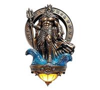 Genérico Poseidon Resin Wall Sconce Lamp | Ancient Gr od Sculpture Light 20cm Bronze Finish Vintage Mythology Wall Decor | Battery Powered Ẃall Lamp for Bedroom, Living Room, Hallway & Entryway