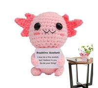 Genérico Positive Axolotl, Emotional Support Plush, Funny Knitted Inspiring Doll, Soft Axolotl Toy, Cute Emotional Midget For Friends, Gift For Kids & Adults, 1-Pack, Pink, Inspire & Uplift