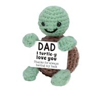 Genérico Positive Crochet Animals, Soft Motivational Stuffed Toy, 2,76 x 3,94 in Turtle Emotional Doll Animal, Funny Knitted Creature, Inspirational Home Decor for Family and Friends