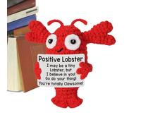 Genérico Positive Crochet Animals - Wool 8.5x4cm Handmade Knitted Lobster | Good Luck Positive with, Birthday, Holiday, Inspirational Crochet Posi?ive Lobster