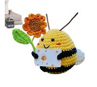 Genérico Positive Crochet Bee, Sunflower Crochet Animal, 4.13x2.95in Cute Dolls Inspirational, Desk Decoration, Emotional Support with Card for Kids, Adults and Party Favors