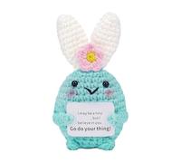 Genérico Positive Crochet, Emotional Support, Wool Material Pocket Size Cheerful Design Soft Texture Lightweight Cozy Charm, Handmade Bunny for Friend, 3.94x2.17inches