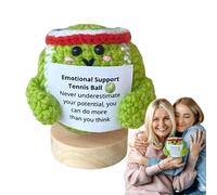 Genérico Positive Crochet, Knitting Ball with Inspirational Quote, Motivational Support Yarn Accessory, Uplifting Gift Idea for Home, Workplace, Desktop, Craft Room Decor, 7cm/2.76 Inches