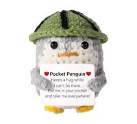 Genérico Positive Doll, Penguin Knitted, Positive Affirmation Handmade Craftsmanship Adorable Penguin Motivational Message, Life Card for Men, Women, Family, Friends