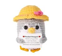 Genérico Positive Doll, Penguin Knitted, Positive Affirmation Handmade Craftsmanship Adorable Penguin Motivational Message, Life Card for Men, Women, Family, Friends