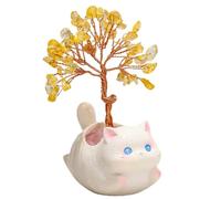 Genérico Positive Energy Crystal Tree, Handmade Stone Money Tree Bonsai with Ceramic Base, Unique Wire Wrapped Wealth Abundant Crystal Trees Sculpture (Style4, 6 * 6 * 10 cm/2.3 * 2.3 * 3.9 in)