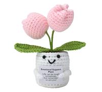 Genérico Positive Knitted Flower Plant Doll, Yarn Crochet Inspirational Flower, Lightweight Potted Plant Decor, Handmade Gift, for Desk Styling, Room Ornament