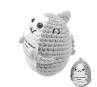 Genérico Positive Knitted Shark Doll - Emotion Encouragement Toy, Inspirational Card, Portable Comfort Equipment | Friends Family Handmade Funny Stuffed Supplies Creative Accessories Novelty Toy