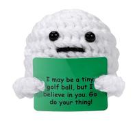 Genérico Positive Support Crochet, Inspirational Crochet Golf Ball, Motivational Things and Plush Doll, Stress Relief Offering, Ideal for Desk Decoration & Fun Souvenirs, 1.97 Inches