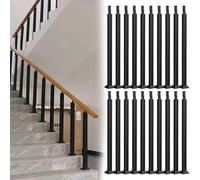 Genérico Poste de barandilla de Escalera Interior de 40 Pulgadas - Paquete de 20 balaustres Verticales de Metal Negro para terrazas Modernas, porches y cercas de pasillos - Soporte Duradero para Pasa