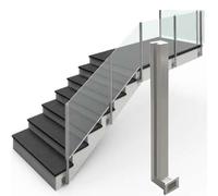 Genérico Poste de sujeción de Vidrio de Acero Inoxidable para barandillas Modernas - Sistema de barandilla 304, Poste Final de Montaje Lateral Plateado de 100 cm, solución de Seguridad Duradera para