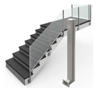 Genérico Poste de sujeción de Vidrio de Acero Inoxidable para barandillas Modernas - Sistema de barandilla 304, Poste Final de Montaje Lateral Plateado de 115 cm, solución de Seguridad Duradera y ele