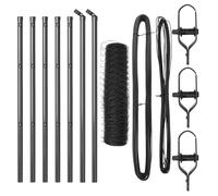 Genérico Poste de Valla Gris 10 x 0,4 m (Malla de 36 mm) Acero y PVC,Bricolaje,Vallas de jardín,Paneles de vallas-3352763