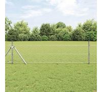 Genérico Poste de Valla Plateado 50 x 0,5 m (Malla de 50 mm) Acero,Bricolaje,Vallas de jardín,Paneles de vallas-3352981