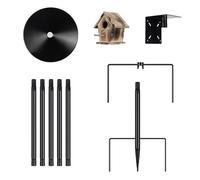 Genérico Poste para Casa De Aves,Estación para Pájaros Metálica Impermeable | Soporte con Deflector Antiardillas | para Jardines Exteriores Patios y Parques y Aves