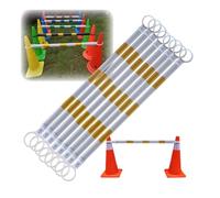 Genérico Poste telescópico de Seguridad para barricadas - Barra Reflectante para Conos de tráfico, Ajustable de 1,25 a 2 Metros, Multicolor Verde y Blanco para Control de multitudes en Eventos y gest