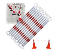 Genérico Poste telescópico de Seguridad para barricadas, Barrera Reflectante Tipo Cono de tráfico, Ajustable de 1,25 a 2 Metros, Multicolor Verde y Blanco para Control de multitudes en Eventos y gest
