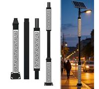 Genérico Poste Vertical de Metal for farola Solar, diseño Resistente y antiviento, Adecuado for instalaciones de Paneles solares y lámparas LED for Exteriores, Ideal for alumbrado público(3 Meters)