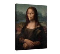 Genérico Poster Mona Lisa Pellizcando Nariz - Lienzo 30x40cm | Poster Humorístico Mona Lisa | Imágenes Baño Nariz Decoración Pared | Lienzo Monas Lisas Baño Para Hogar, Oficina Y Decoración Divertida