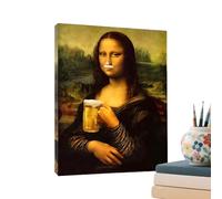 Genérico Póster Mona, Mona Lisa Old Art Painting Print, La Gioconda Lienzo De 30x40cm, Cuadros Decoración Para La Pared, Humor Caprichoso Decoración Del Hogar