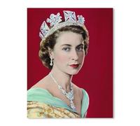 Genérico Póster Reina Isabel - Lienzo Icónico Retrato Pared Arte Decor | Doce Por Dieciséis Dieciséis Por Veinte Pulgada Reina Conmemorativo Póster, Hogar Dormitorio Pared Decoración, Real Arte