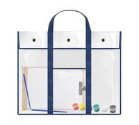 Genérico Poster Storage Bag, Sturdy Clear Waterproof, Art Organizer, PVC Bulletin Board Holder, Storage Organizer, with Handle & Pocket, for Sketching Drawing 31.5x25.59 Inches