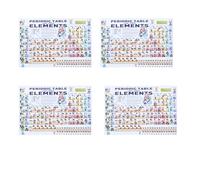 Genérico Póster Tabla Periódica de Elementos en Seda, Tamaño 20x30 Cm 4 Piezas Póster Educativo para Escuela y Oficina, Adecuado para Estudiantes y Profesores