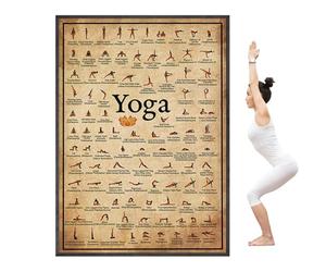 Genérico Pósteres de yoga para el hogar | Póster de asanas de yoga para entrenamiento de cuerpo completo,Tabla de posiciones de en el gimnasio para los amantes del para aumentar la flexibilidad y rel