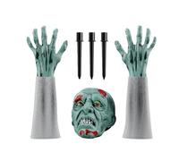 Generico Postes aterradores de jardín para Halloween - Decoraciones de esqueleto realistas para Halloween - Decoración impermeable al aire libre para cementerio, sendero, casa embrujada o cementerio