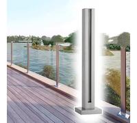 Genérico Postes de barandilla de Vidrio de Primera Calidad de 60-100 cm, Abrazadera de separación para balaustrada de Vidrio, Poste Final Plateado con Tornillos y Junta de Goma, solución de Seguridad