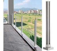 Genérico Postes de barandilla de Vidrio: Moderno Poste de barandilla de Vidrio para escaleras y pasillos, Poste Central de 95 cm, diseño de combinación Libre, Elegante s