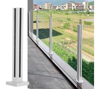 Genérico Postes de barandilla de Vidrio - Poste de barandilla de Vidrio Exterior Resistente al Viento - Barandilla de balcón Duradera para escaleras y Plataformas, 120 c
