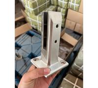 Genérico Postes de Cerca de Vidrio, Soporte de Abrazadera for Poste de barandilla de Espiga de Vidrio de Acero Inoxidable for Cerca de Piscina(Silver H 16cm/7.8in,12 pcs)