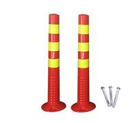 Genérico Postes de Seguridad Reflectantes de plástico de 76 cm (30") - Paquete de 4 bolardos Rojos para estacionamientos en entradas de vehículos, senderos, aceras, restaurantes y estacionamientos de