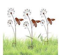 Generico Postes decorativos de jardín, arte de metal de exterior con abeja rústica | Arte de exterior para césped | para césped, patio, porche, terraza, sendero, pasaje, parterres, paisaje exterior