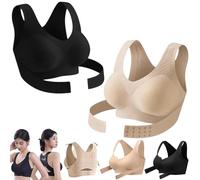 Genérico Posture Corrector Bra for Women Adjustable Back Support Front Closure Bras, Seamless Breathable Shaping Underwear (2PCS-Mix,S)