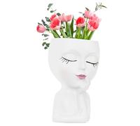 Genérico Pot De Flores De La Cara - Lindas Macetas De Macetas Cabeza | Linda Lady Flower Jarrón De Resina De Resina | Plantador Suculento De Retrato Decorativo | MADS De Cabeza Artística para Plantas