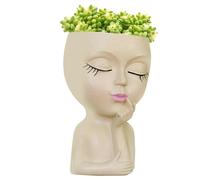 Genérico Pot De Flores De La Cara - Lindas Macetas De Macetas Cabeza | Linda Lady Flower Jarrón De Resina De Resina | Plantador Suculento De Retrato Decorativo | MADS De Cabeza Artística para Plantas