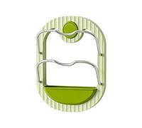 Genérico Pot Lid Holder - 10.63 Inch Kitchen Pot Lid Rack | Wall Mounted Kitchen Storage Holder | No Drill Cutting Board Rack Multi Layer Draining Stand. Abs Carbon Steel, Yellow Green,323g.