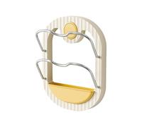 Genérico Pot Lid Holder - 2-Tier No Drilling Wall Mounted Rustproof Rack,Pot Lid Organizer,for Kitchen Cabinet Cupboard Drawer Wall Pantry Baking Cooking Dishes Plates Cookware