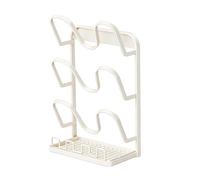 Genérico Pot Lid Rack - 3 Layered Metal Stand, Tiered Vertical Cookware Organizers, Space Saving Storage Solution, Weighted Base Bottom, Kitchen Countertop Organization, Ideal for Home Use