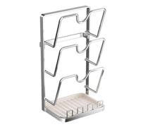 Genérico Pot Lid Rack - Pan Lid Organizer, Stainless Steel Multi Layer Kitchen Storage, Countertop Pot Cover Holder Rack | For Cabinet Cutting Board Plate Dish Spoon Fork Spatula Home Apartment, 1*Pc