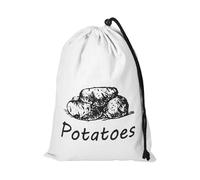 Genérico Potato Bag - 14.17in Canvas Laundry Bag | Vegetable Storage Bags with Side Zipper | Large Reusable Food Container For Pantry Kitchen Organizer, Washable Drawstring For Fruits