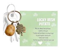 Genérico Potato Keychain, Spud Charm, Wallet Hanging Pendant with Blessing Message, Cute Novelty, Soft Potato Figure Featuring Inspirational Card, Decorative Accessory for Bag, Purse, Backpack