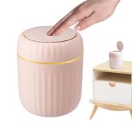 Genérico Poubelle De Bureau Légère À Pousser, Petite Poubelłe Créative Avec Couvercle Pivotant | Mini Poubelle En Plastique Pour Bureau Salon Cuisine Salle De Bain Table Basse Étude